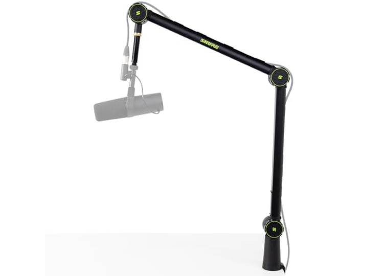 Shure by Gator Deluxe Podcast gearticuleerd microfoonarm met kabelkanaal, zwart (SH-BROADCAST1)