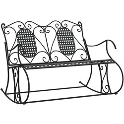 vidaXL Schaukelbank 2-Sitzer 113 cm Schwarz Stahl