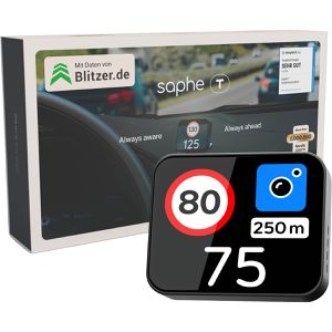 Saphe Radarwarner T mit Akku, Display & 5000 mAh Powerbank, automatisch aktiv, CarPlay & Android Auto, mit Blitzer.de