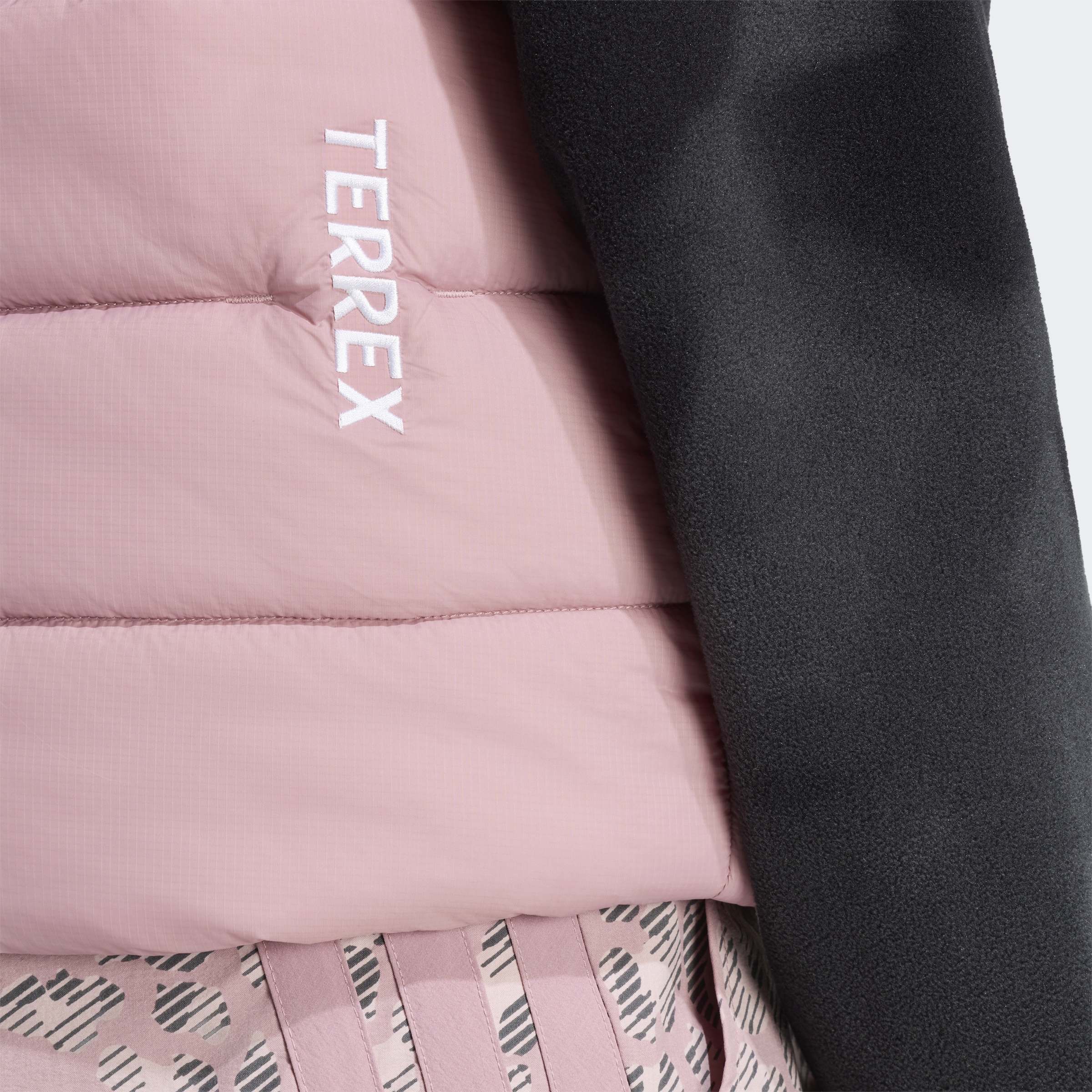 Funktionsweste ADIDAS TERREX "W MT ESS PAD V", Damen, Gr. S, rosa (magic mauve), Obermaterial: 100% Polyamid, Westen Funktionsweste, für Wandern und sportliche Aktivitäten, mit Reissverschluss magic mauve S