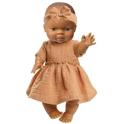 Heless Mädchen-Babypuppe mit braunem Kleid – 34 cm