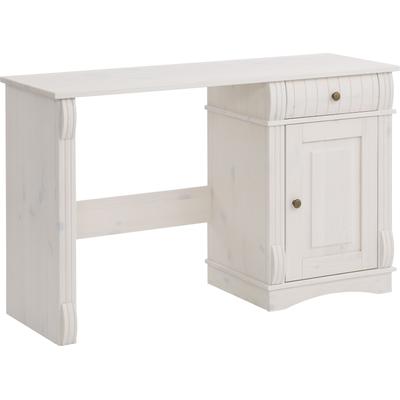 Schreibtisch OTTO HOME "Teresa", weiß, B:120cm H:73cm T:40cm, Tische, Schreibtisch, Computertisch mit Schublade, Massivholz, Breite 120 cm