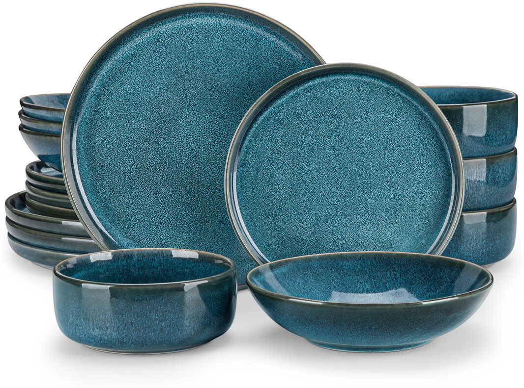 Vancasso 16 Pcs Stoneware Dinnerware Set, Dinnerware, Dinner Plates, Dessert Plates, Bowls And Soup Plates For 4 Person Vega 16