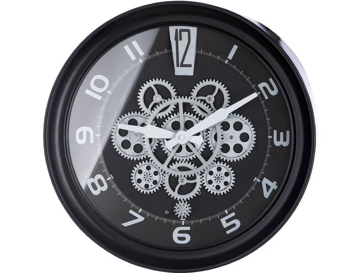 Wanduhr CASABLANCA BY GILDE Wanduhr Pinon , schwarz, B:43cm H:43cm T:9,5cm, Wanduhren, Wanduhr
