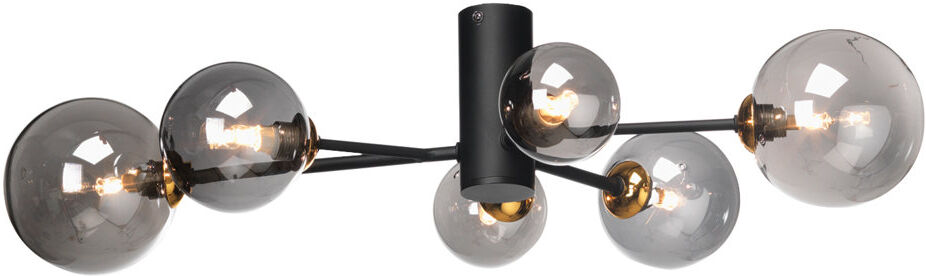 Corrigan Studio Simsbury 6 - Light Black/Smoke Geometric Pendant Black/Smoke 24cm H X 70cm W X 20cm D