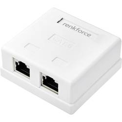 Renkforce Netzwerkadapter Aufputz CAT 6 2 Port Weiß RF-4540914