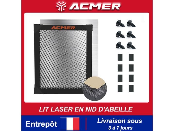 Table de travail en nid d'abeille ACMER S1 pour machine de découpe et gravure au laser à diode CO2, plateau universel en nid d'abeille 260x215x22