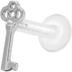 PTFE Labret mit Innengewinde + Titan-Aufsatz SCHLÜSSEL