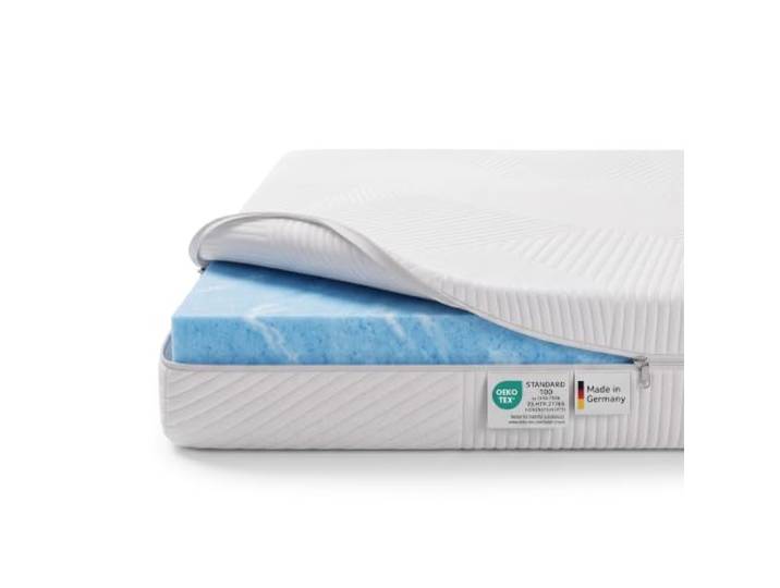 SW Bedding Gelschaum Topper 120x200 cm, 7 cm, weich mit waschbarem Bezug Matratzentopper mit Memory-Effekt und hoher Rückstellkraft, Linora-Bezug 40 °C waschbar, Öko-Tex, aus Würzburg