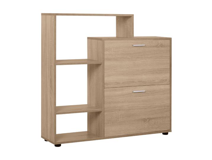 HOMCOM Meuble à chaussures en bois avec étagères et cubes, armoire à chaussures pour entrée et couloir 101.5x25.5x98cm