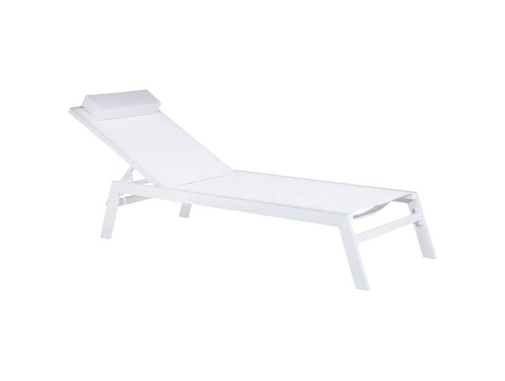 Beliani Gartenliege weiß Catania, Weiß, Metall, 66x103x155 cm, Gartenmöbel, Gartenliegen