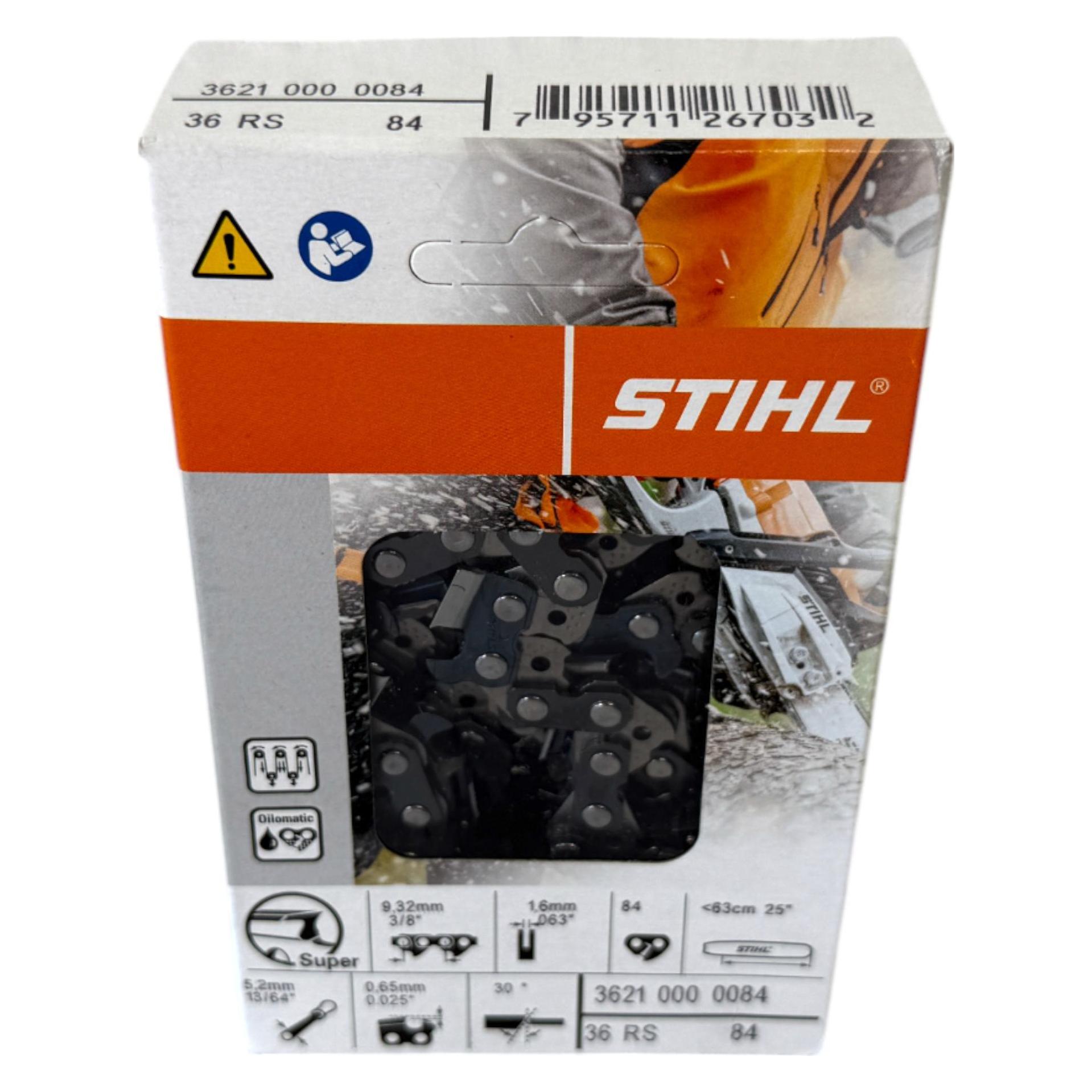 Stihl 5x 3/8" Rapid Super (RS) Sägekette 63 cm 3/8" 1,6 mm 5 Stück ( 5x 36210000084 ) (Kettensäge) (60318586)