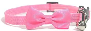Uplift Essentials Adjustable Bow Bell Cat Collar Necklace sakura Pink