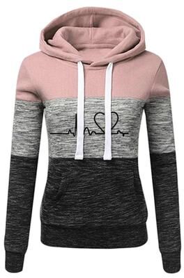 Inspired Living Color Block Womens Tracksuit Set Hooded Sweatshirt & Jogger Pants Activewear (S3XL) pinktopb m(us 6)