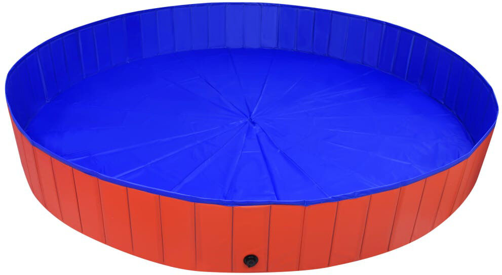 Archie & Oscar Linda Plastic Round Pet Pool H x W x L Red 40cm H x 300cm W x 40cm D