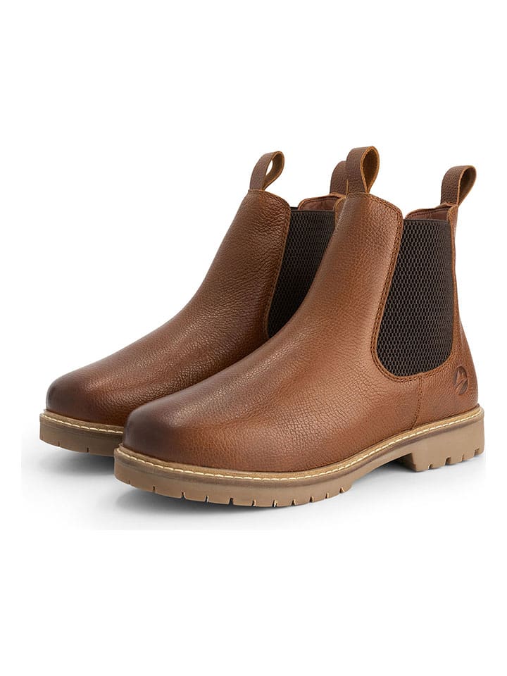 TRAVELIN' Leder-Chelsea-Boots in Hellbraun - 40