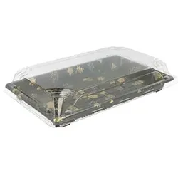 Sushi-Box aus Kunststoff mit Deckel 22x14x4cm Schwarz 50un