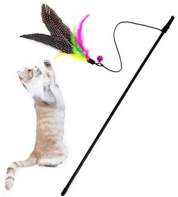 Uplift Essentials Feather & Bell Interactive Teaser Rod Feather & Bell Interactive Teaser Rod