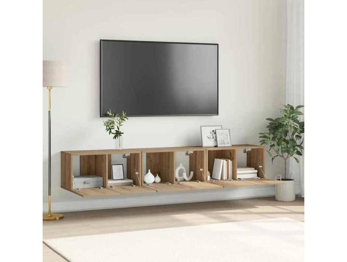 VENTE-FLASHMeuble TV 3 pièces - KENNETH - Meuble de Rang Ensemble meuble TV Montage mural 3 pièces Marron 60x30x30cm ( 9026541)