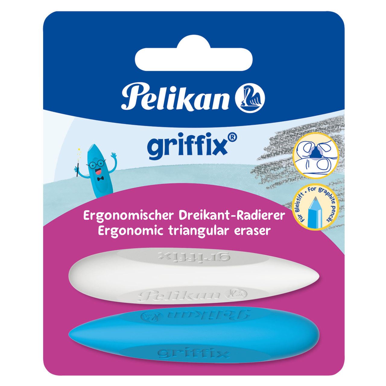 Pelikan Radiergummi griffix blau/weiß