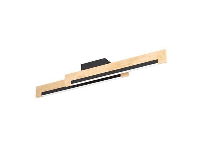 Eglo Plafonnier LED Camacho\, lampe de plafond pour salon et cuisine en acier\, bois et plastique\, coloris noir\, naturel et blanc\, certifié FSC
