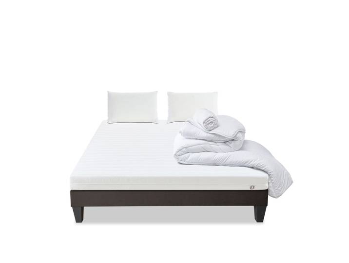 Prêt à dormir matelas mousse h12 sommier bois 180x200