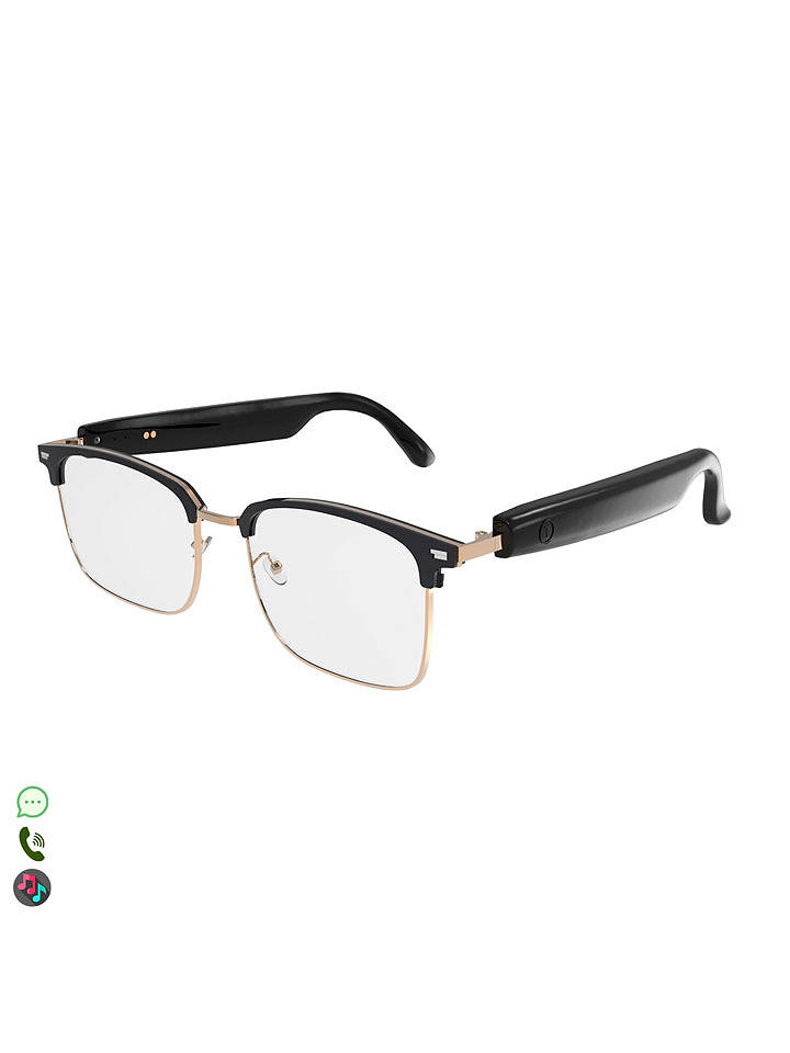 DAM Smart-Brille "GS13" in Schwarz/ Gold - onesize