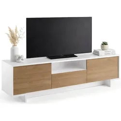 Dmora Atina - TV-Schrank 170x42x48h cm Weiß, eine Schublade Made in Italy