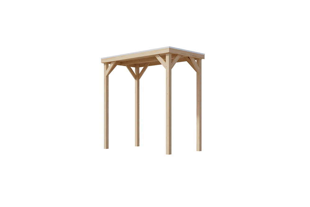 KARIBUHOLZT Cubeco Pavillon halb natur 231x124x243cm 16988344