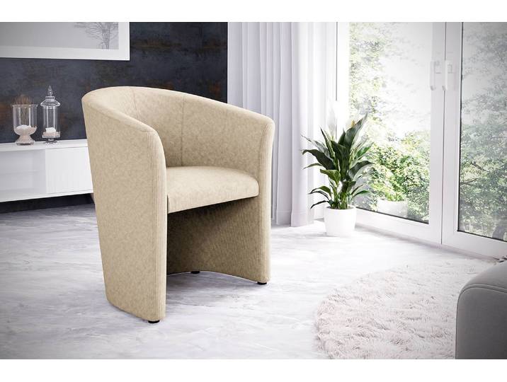 Cocktailsessel Sinclair Beige Cordstoff Onika 66 x 75 x 56cm