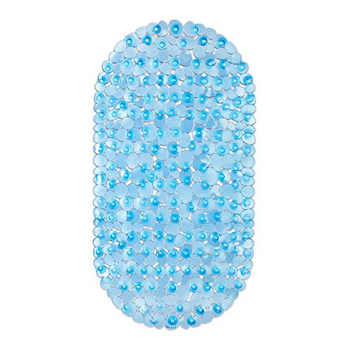 Relaxdays Antislipmat Bad Steen Look Blauw B x D: 68 x 35,5 cm