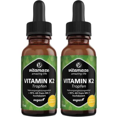 Vitamin K2 MK7 Tropfen hochdosiert vegan 2x 2x50 ml