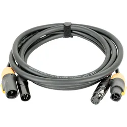 DAP FP23 Hybrid Cable - Power Pro True & 5-pin XLR - DMX / Power 3 m - schwarze Ummantelung