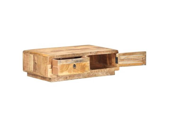 Couchtisch 90x60x29cm Mangoholz roh ne Maserung aus Mangoholz, Tischplatte 90x60cm, Höhe 29cm, Wohn- und Schlafzimmer
