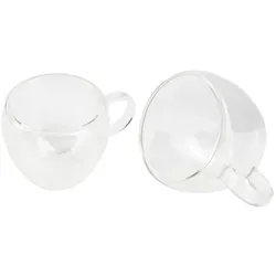 BERGNER Lovers - Set mit 2 doppelwandigen Gläsern à 100 ml aus Borosilikatglas, mikrowellen- und spülmaschinengeeignet