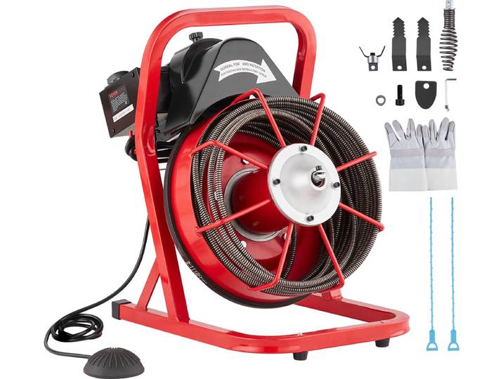VEVOR Pijpreinigingsmachine Pijpreinigingsapparaat Handmatige Invoer 15mx​9\,53mm