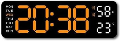 Uplifted Goods Large Digital Wall Clock With Temperature Humidity Auto Dimming USB Powered e