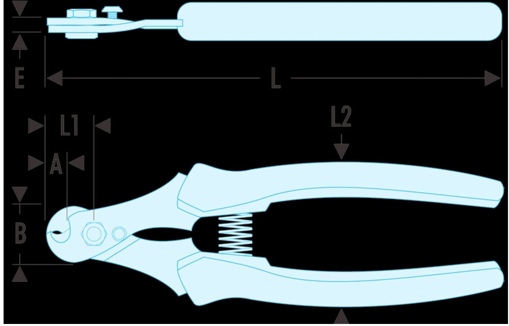 Facom Kabelschneider für Stahldrähte 165 mm (996.5)