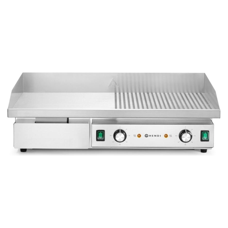 Hendi Grill, halb glatt, halb gerippt,, Budget Line, 400V/4400W, 720x460x(H)241mm (61465901)