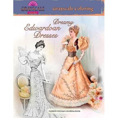 Dreamy Edwardian Dresses Fashion Vintage Coloring Book, Taschenbuch von Grayscale Melodies, Color me Vintage, 978-92-856-3310-3