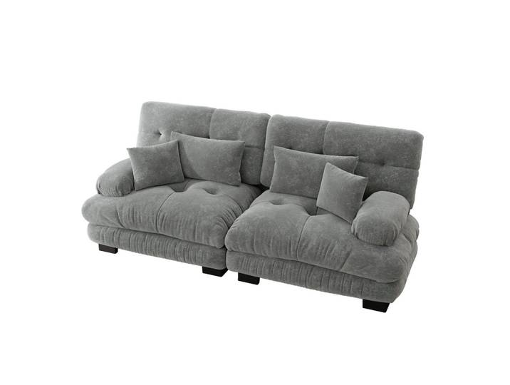 2-SITZER-SOFA aus chenille wolken-design & massivholzrahmen