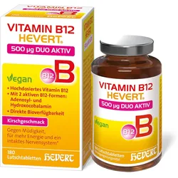Vitamin B12 Hevert 500 μg Duo Aktiv Lutschtabl. 180 St