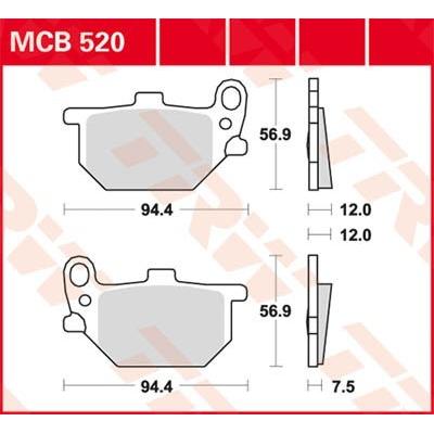 TRW Bremsbelagsatz MCB520 Bremsbeläge,Bremsklötze,Bremssteine,Bremsbeläge & Bremsbelagsatz,Bremsklötze & Bremsbelagsatz