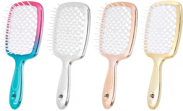 INF Neuer Styling-Massagekamm mit langem Griff Gold
