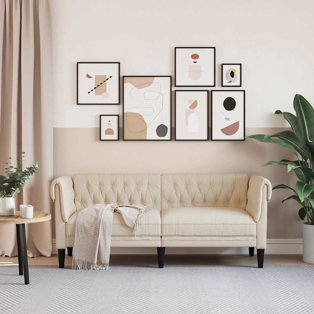 vidaXL Canapé Chesterfield 2 places lin