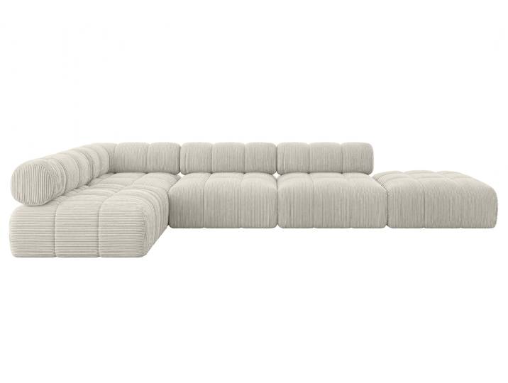 Ecksofa Favio-L2 Cremeweiß - Poso 100