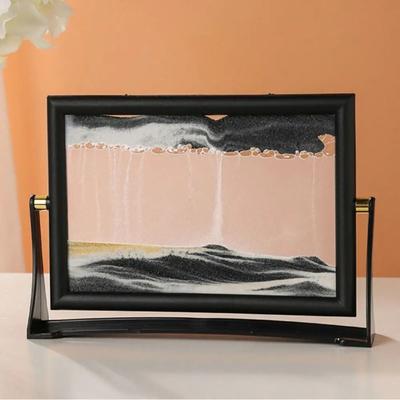 Uplift Picks Rotating Moving Sand Art Picture For Relaxing Desk Home Decor black 5 Inch