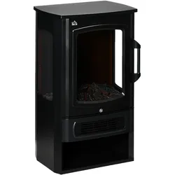 ELEKTROKAMIN, 1000/2000W, mit 2 Heizstufen, Stahl, Schwarz, 44,5 x 32 x 74 cm