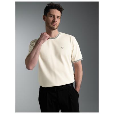 T-Shirt TRIGEMA "TRIGEMA T-Shirt in Piqué-Qualität", Herren, Gr. L, beige (natur), Piqué, 100% Baumwolle, Basic, Rundhals, Shirts T-Shirt