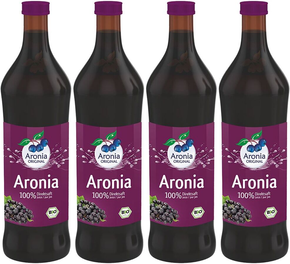 4 x Aronia Original, Pur jus d'aronia bio 4x0,7 l Saft